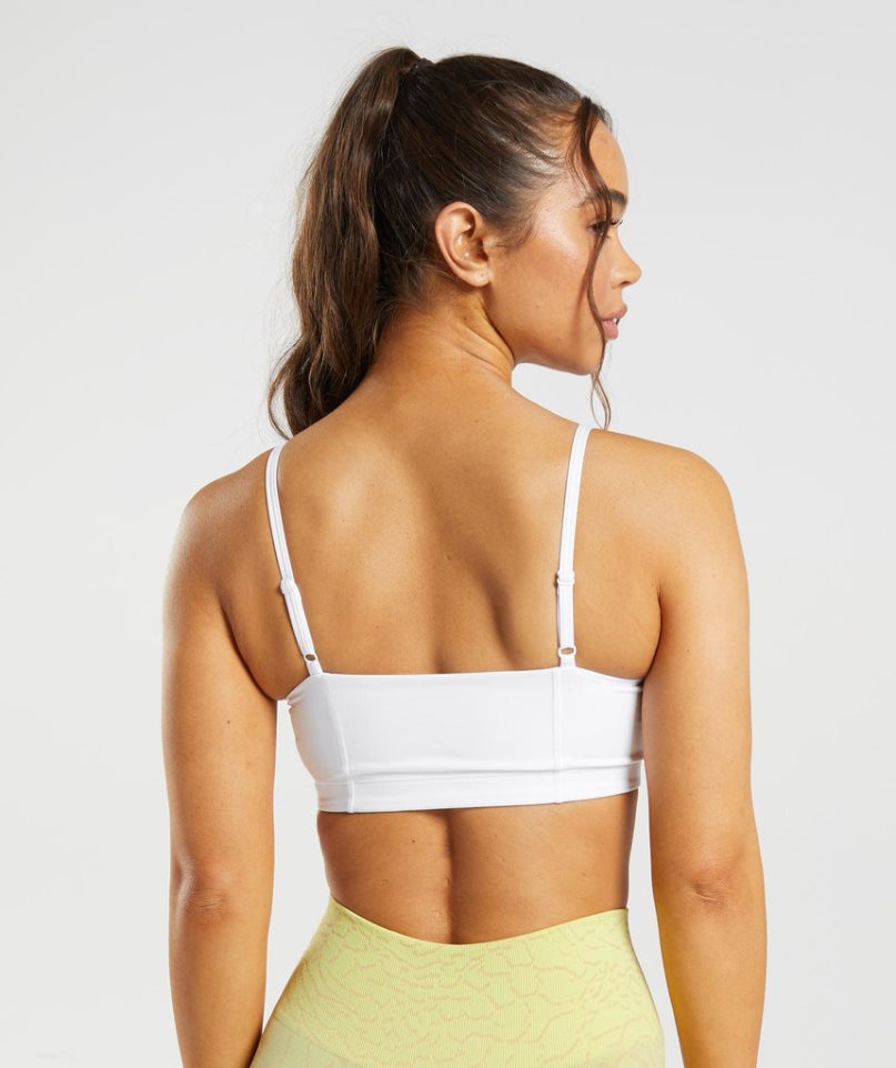 Women's Gymshark Legacy Bandeau Sports Bra White | NZ 6AGPHU